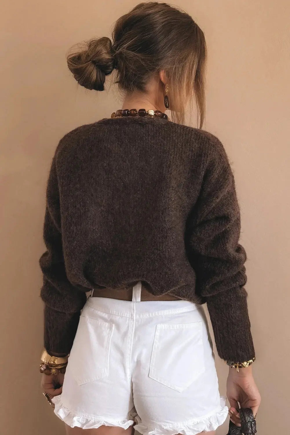 Gilet chocolat femme chic et décontracté pour le quotidien – secretbombe