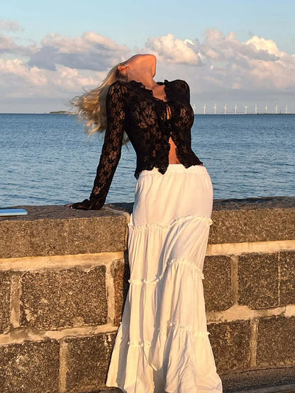 Gilet femme en dentelle florale élégant – secretbombe