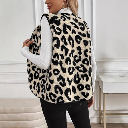 Cardigan sans manches femme léopard tendance – secretbombe