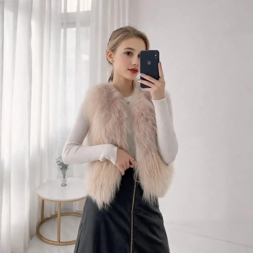 : Gilet femme fausse fourrure coupe loose confortable – secretbombe