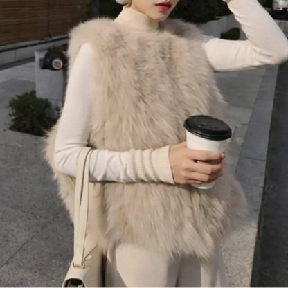 Gilet sans manches femme en fausse fourrure style street chic – secretbombe