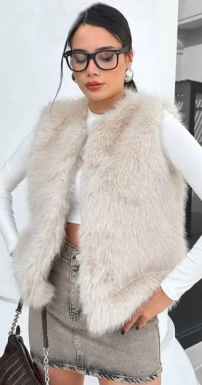 Gilet Sans Manches Femme Style Fourrure Chic SecretBombe