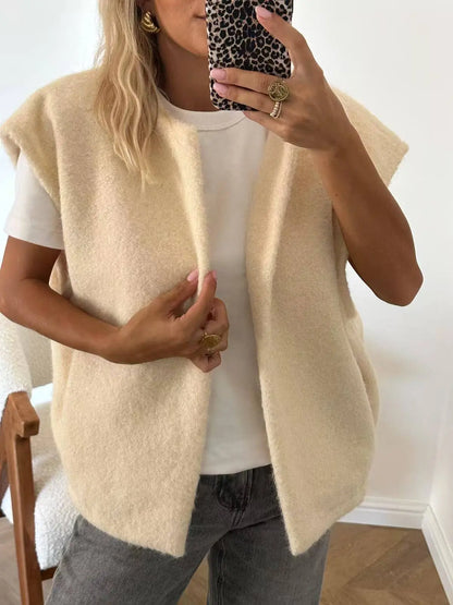 Gilet femme en coton avec poches style européen – secretbombe