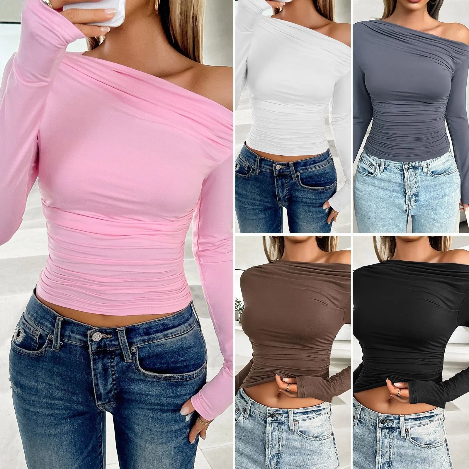 Détail coupe slim fit et effet froncé haut femme – SecretBombe