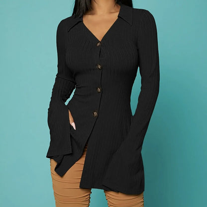 Haut femme casual automne-hiver, manches longues/sans manches, coupe ajustée en polyester léger