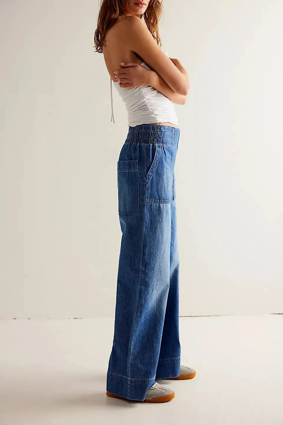 Jean ample femme en denim bleu SecretBombe