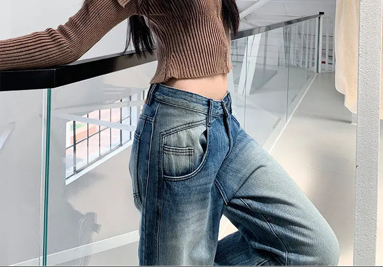 Jean femme large taille basse au look rétro SecretBombe