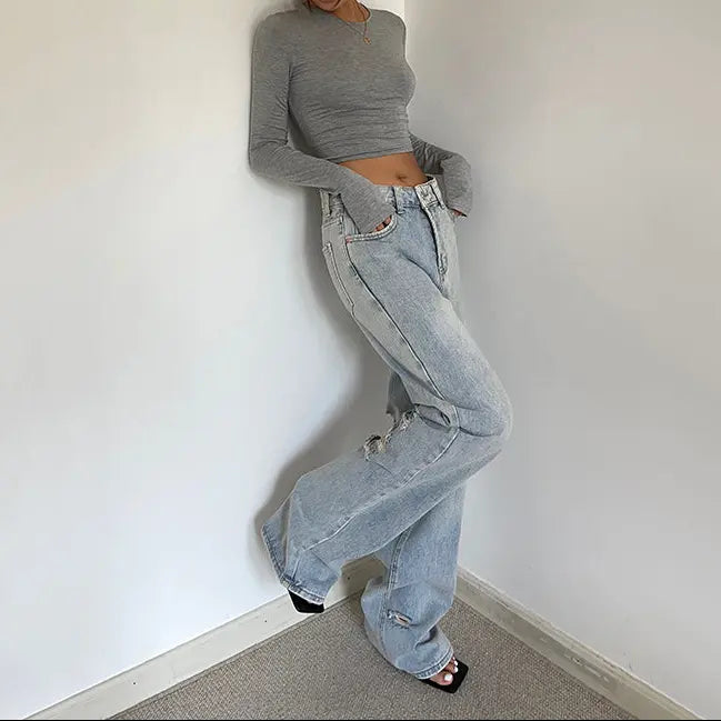 Jean oversize femme en denim SecretBombe.