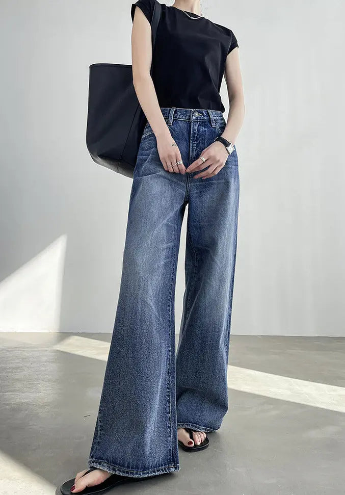 Jean wide leg femme look casual européen élégant – SecretBombe
