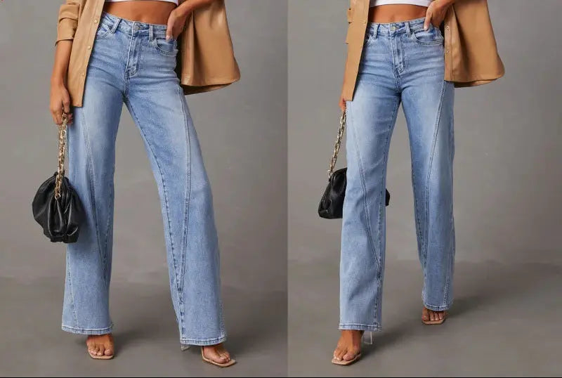 Jean large femme bleu clair à coupe droite SecretBombe