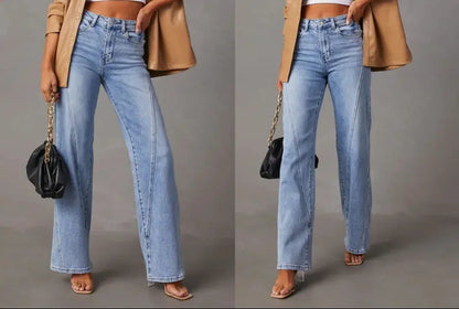 Jean large femme bleu clair à coupe droite SecretBombe