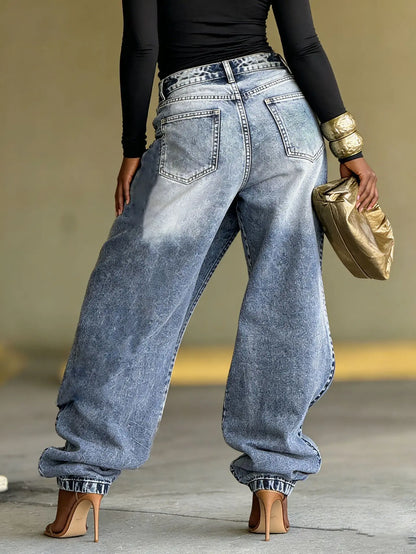 Jean femme large taille haute look chic moderne SecretBombe