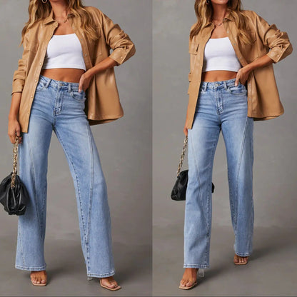 Jean large femme bleu clair à coupe droite SecretBombe