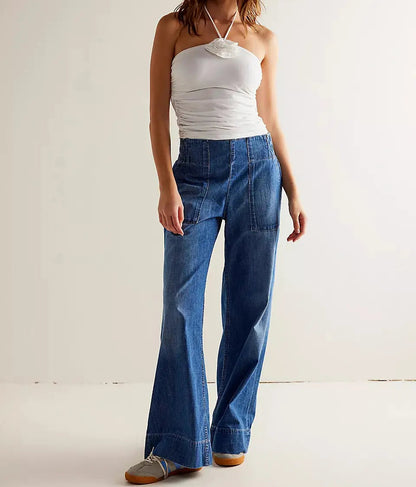 Jean ample femme en denim bleu SecretBombe