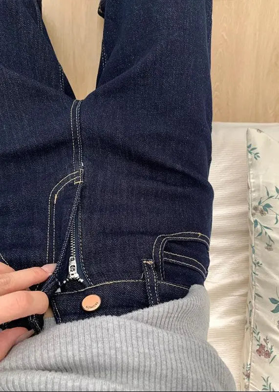 Détail de la taille du jean femme bleu brut SecretBombe