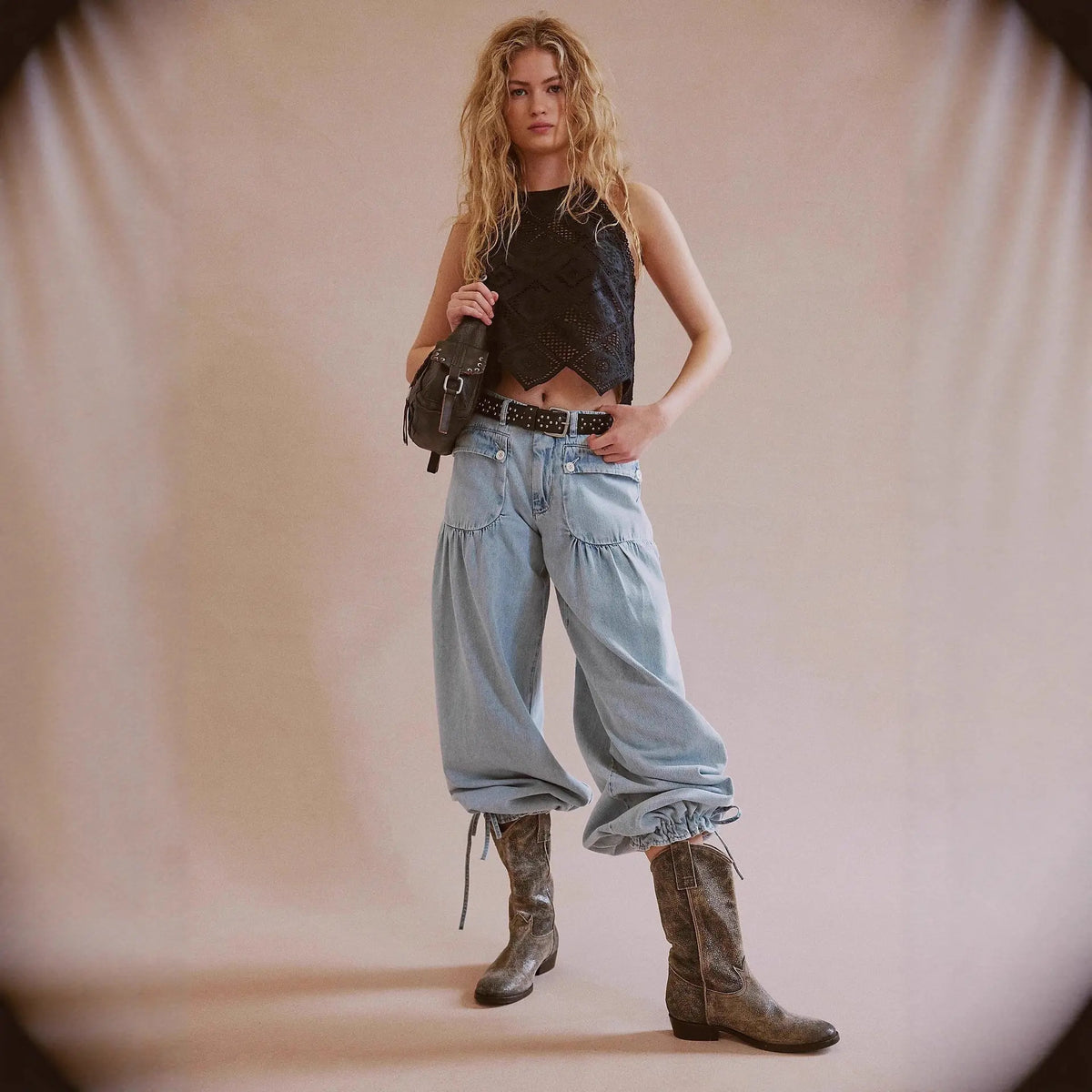 Jean femme large bleu délavé SecretBombe