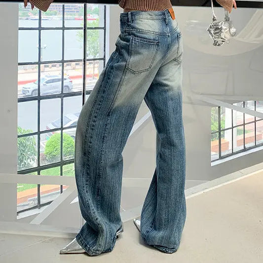 Jean femme bleu à jambes larges SecretBombe