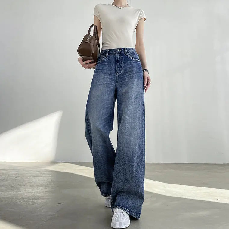 Pantalon denim femme coupe large moderne et intemporelle – SecretBombe