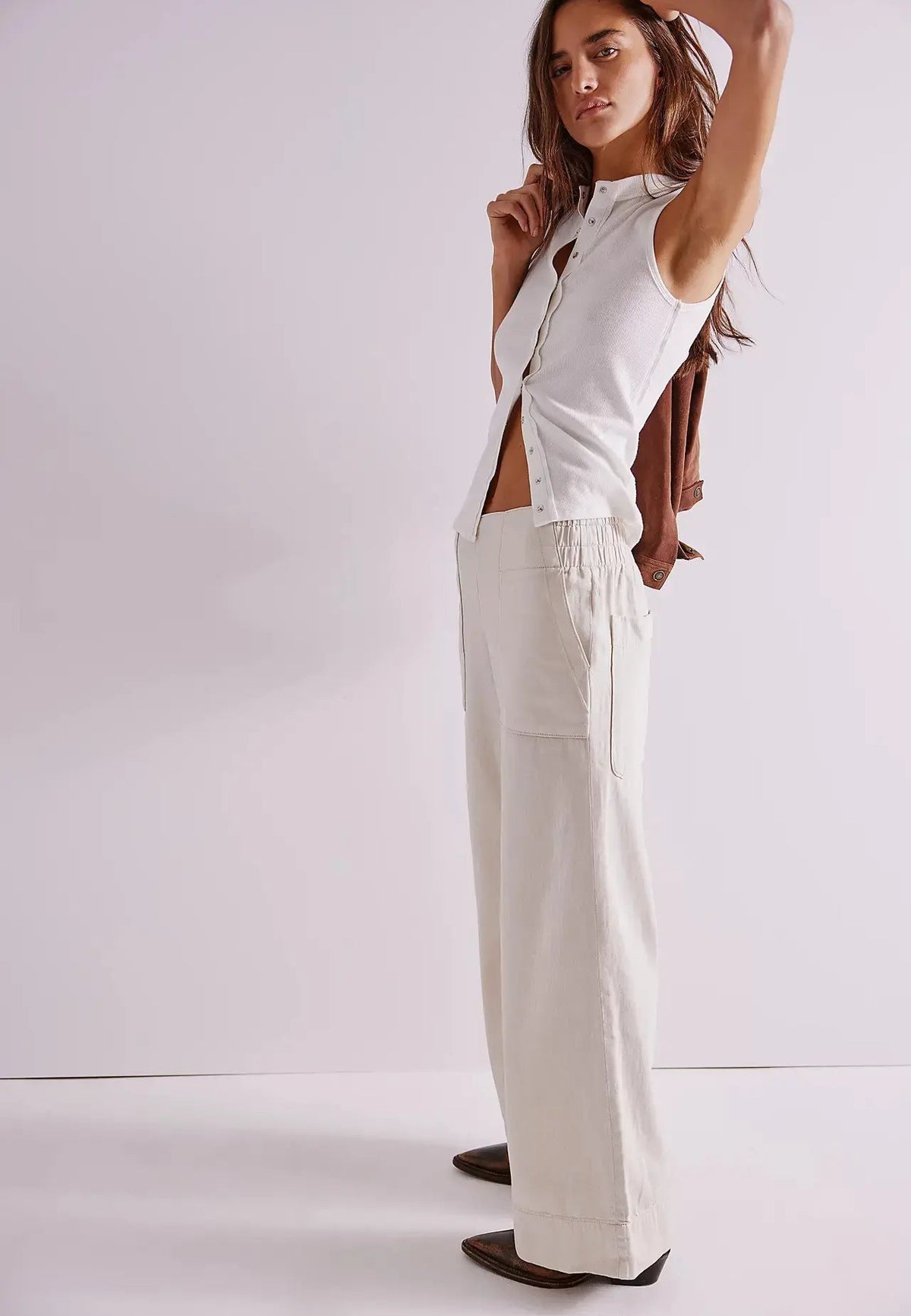 Jean ample femme taille basse blanc SecretBombe