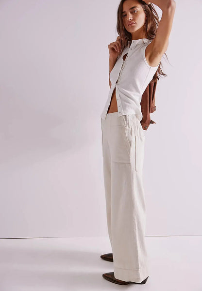 Jean ample femme taille basse blanc SecretBombe