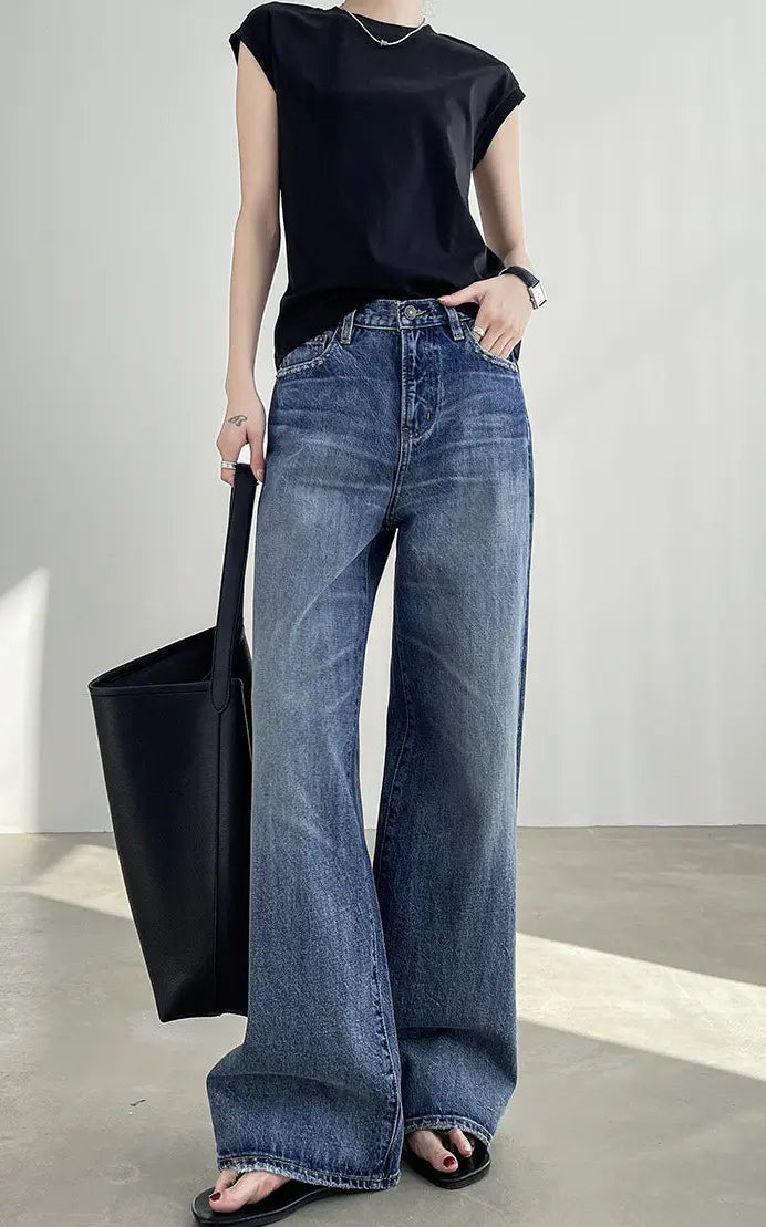 Pantalon wide leg femme taille haute silhouette élancée – SecretBombe