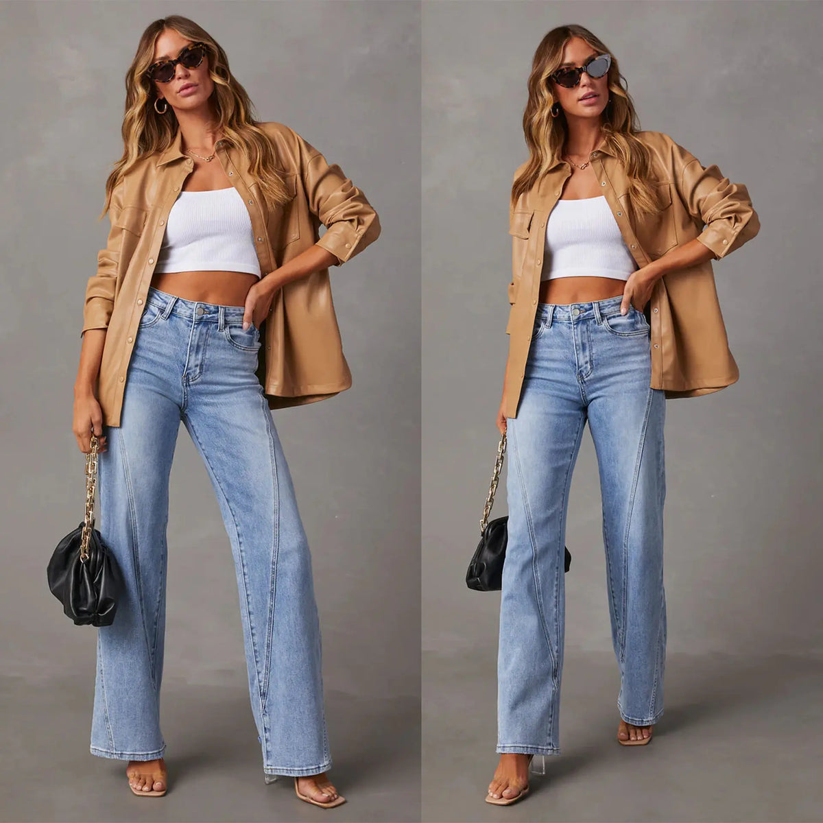 Jean femme bleu clair à jambes larges SecretBombe