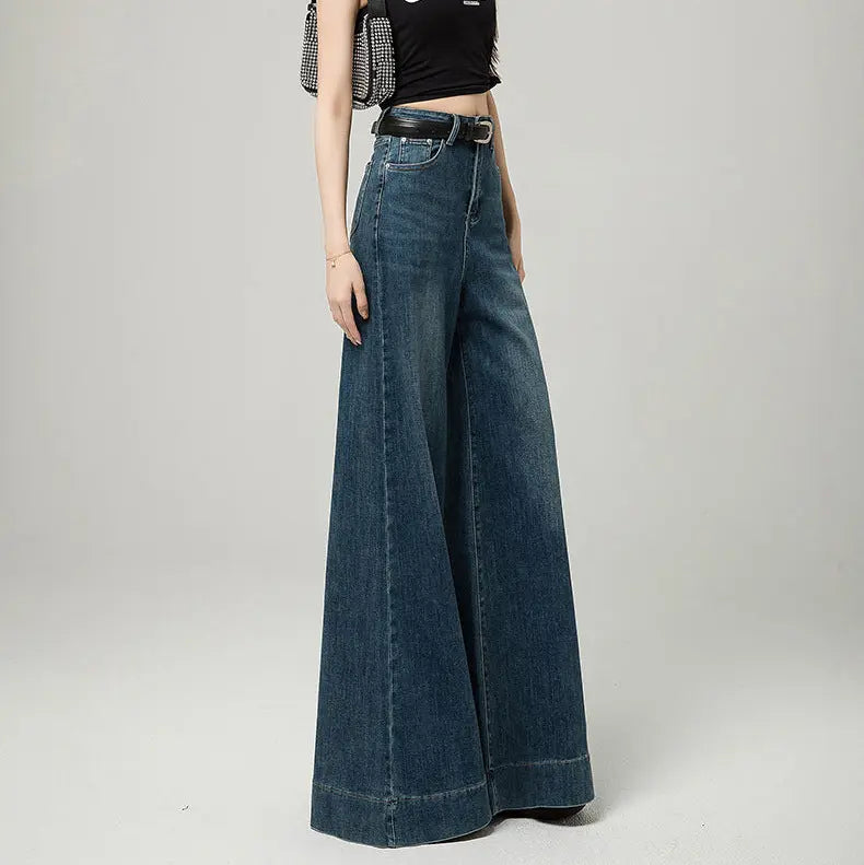 Jean large femme en denim bleu foncé SecretBombe