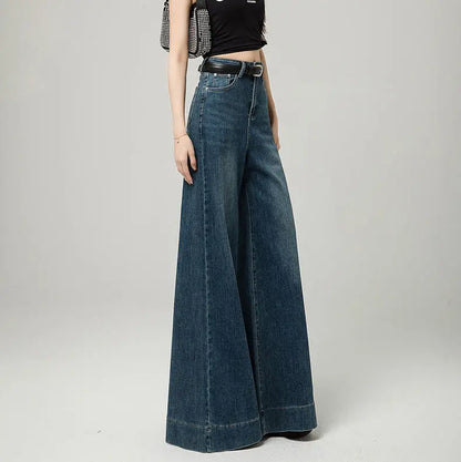 Jean large femme en denim bleu foncé SecretBombe