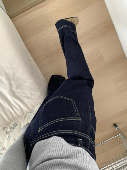 Jean large femme en denim brut au style décontracté SecretBombe