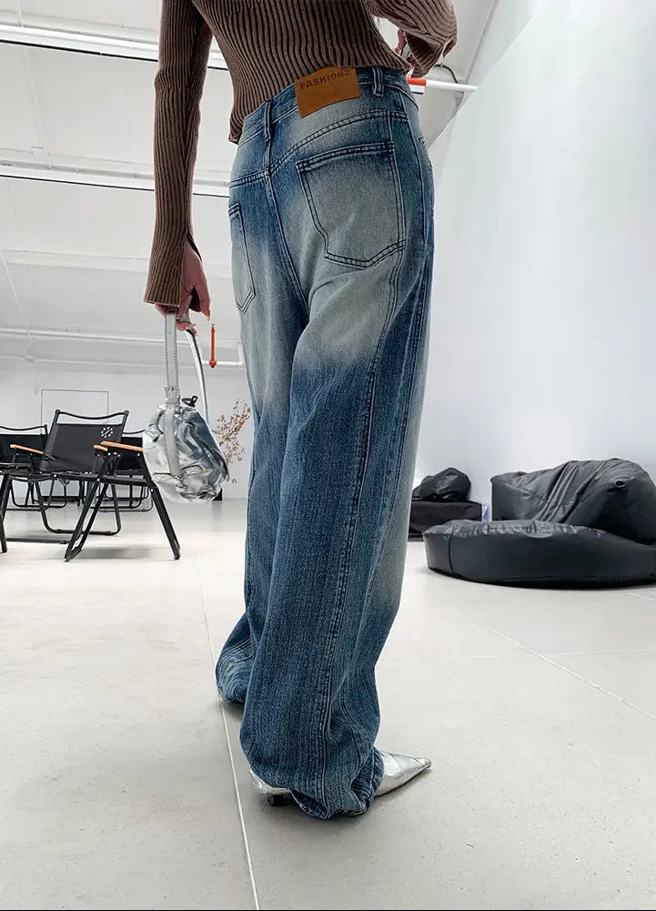 Jean femme taille basse à coupe large SecretBombe
