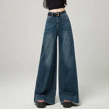 ean wide leg femme en denim bleu foncé SecretBombe