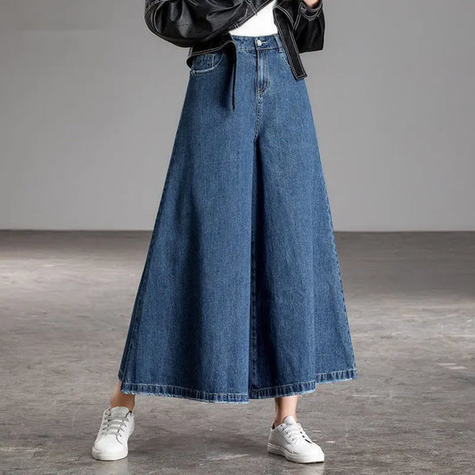 Jean large femme bleu foncé coupe ample élégante SecretBombe