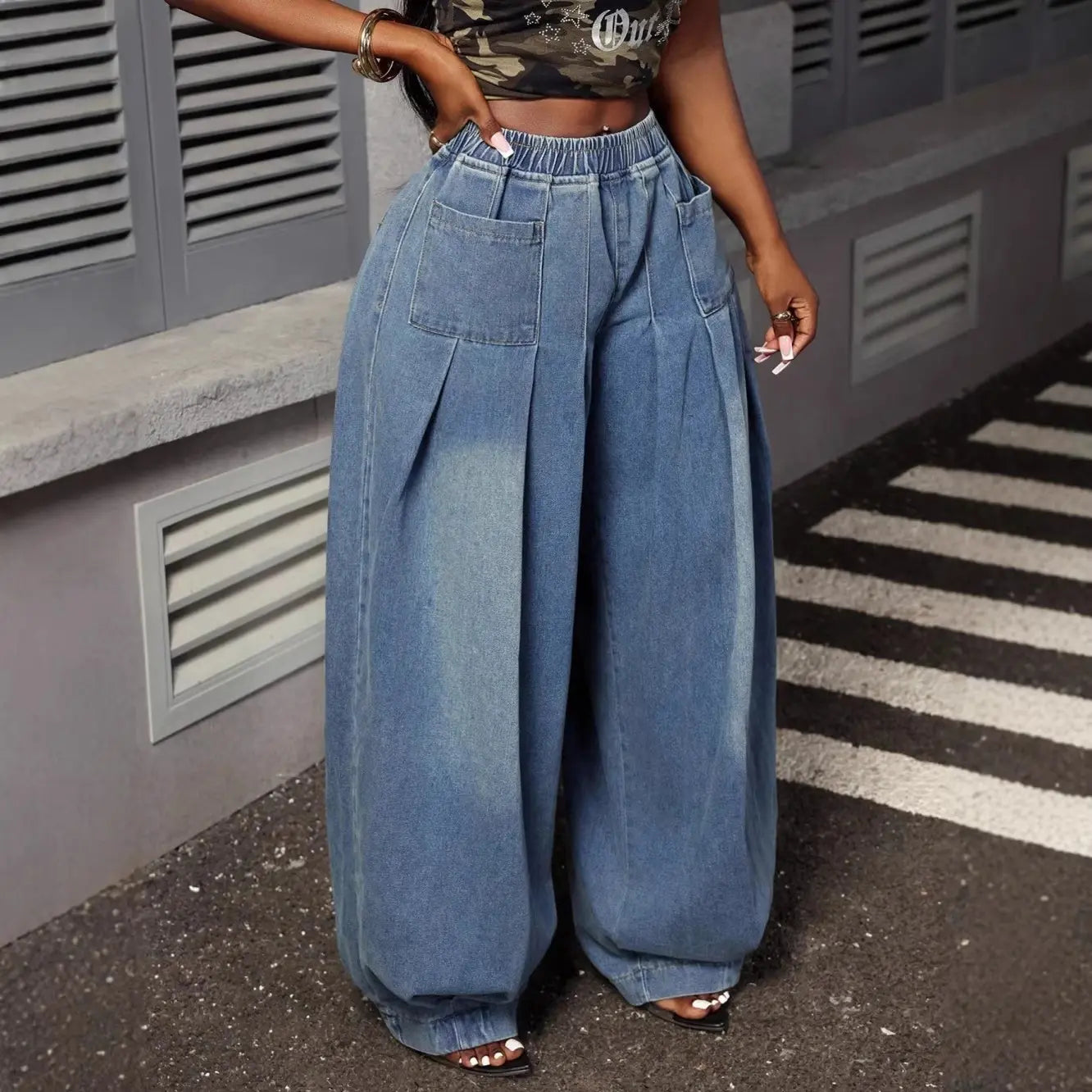 Jean baggy femme avec poches avant et jambes larges SecretBombe