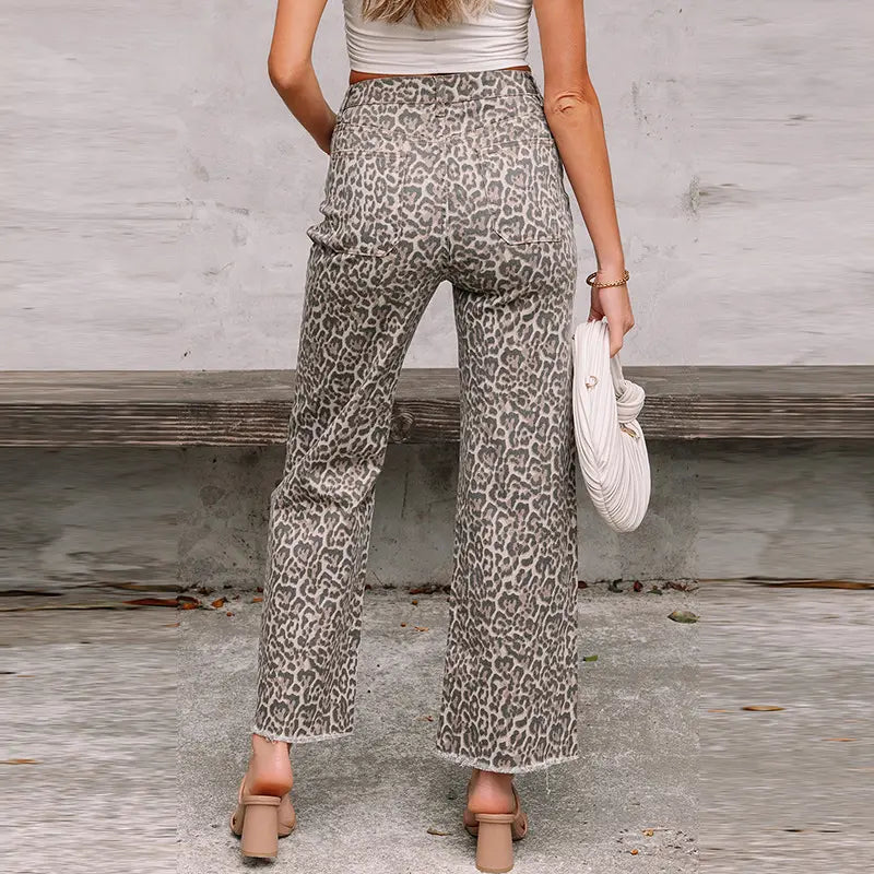 Jean femme léopard style européen et américain pièce forte du dressing SecretBombe