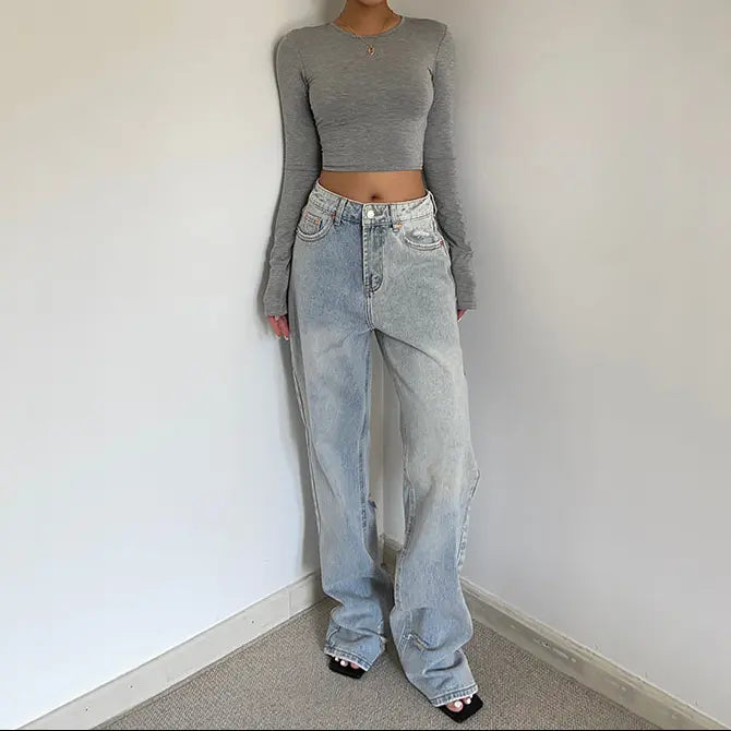 Jean wide leg bleu clair SecretBombe.
