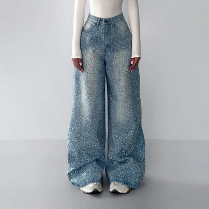 Jean femme chic avec détails brillants sur toute la jambe SecretBombe