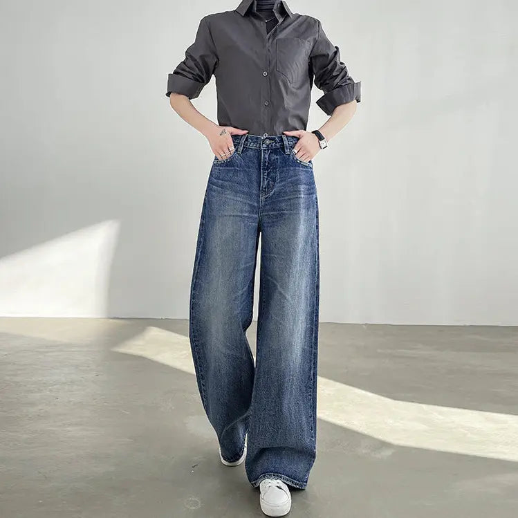 Pantalon denim femme large tendance européenne – SecretBombe