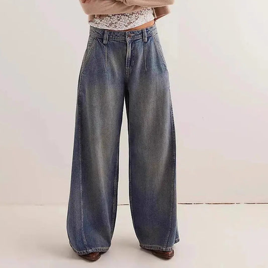 Pantalon jean femme coupe large washed style fashion – SecretBombe