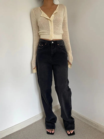 Jean denim bleu clair coupe large SecretBombe.