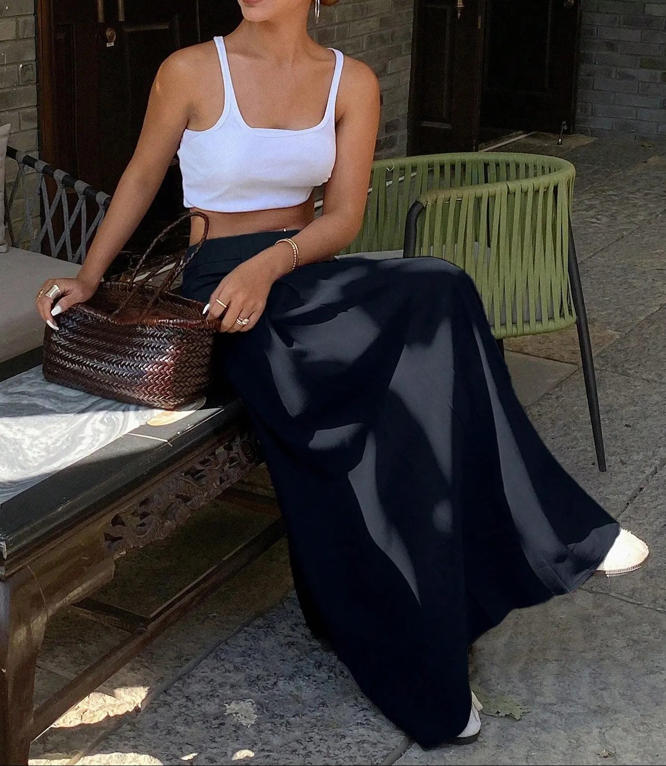 Jupe longue elegante mouvement fluide style moderne SecretBombe
