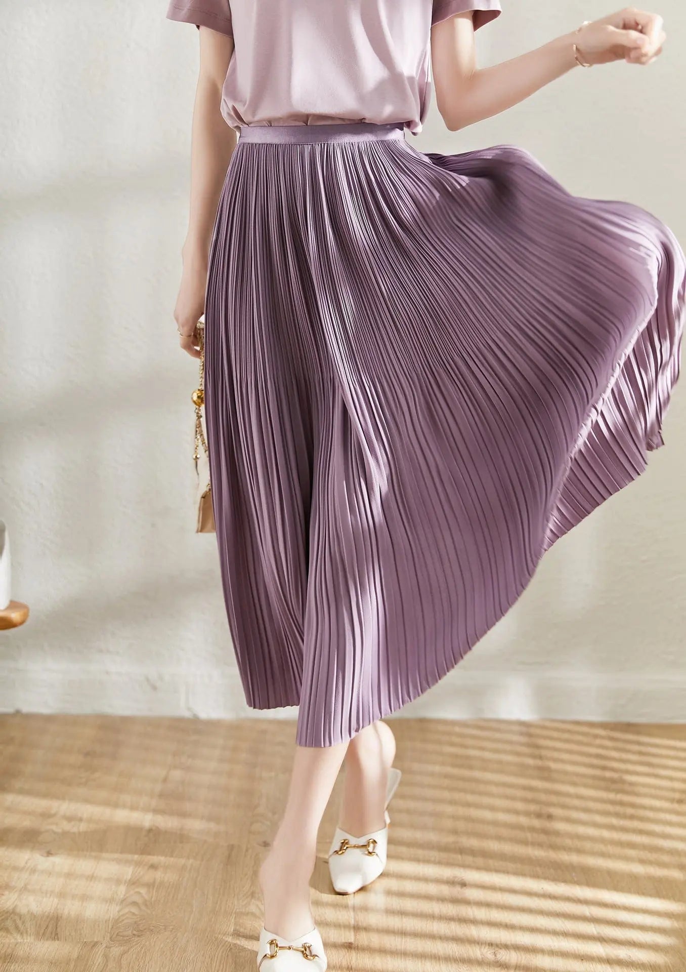 Jupe plissée confortable femme, style décontracté pour tous les jours