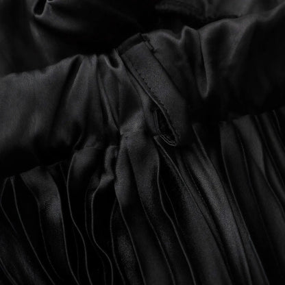 Jupe longue plissée noire grande taille femme SecretBombe, coupe fluide et élégante