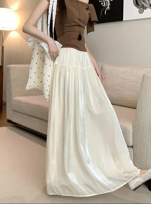 Jupe beige femme légère et confortable, parfaite pour la journée