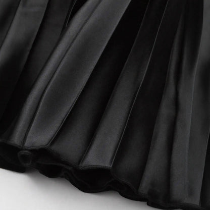 Jupe longue noire grande taille femme SecretBombe, tissu plissé et coupe fluide chic