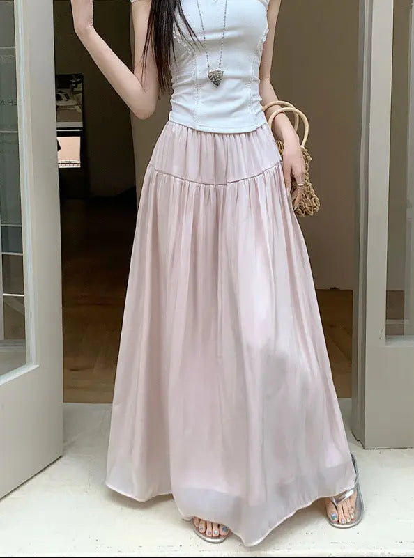 Jupe longue rose style streetwear moderne et confortable