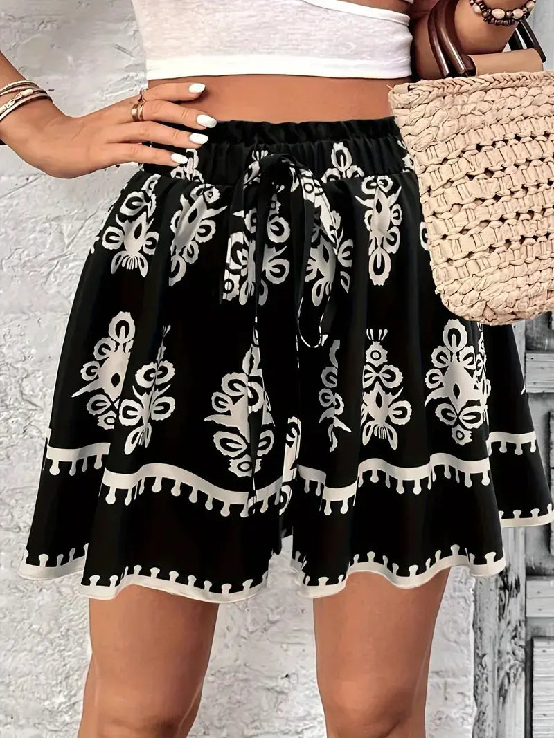 Jupe-Short Imprimée Femme Chic Confort Décontracté