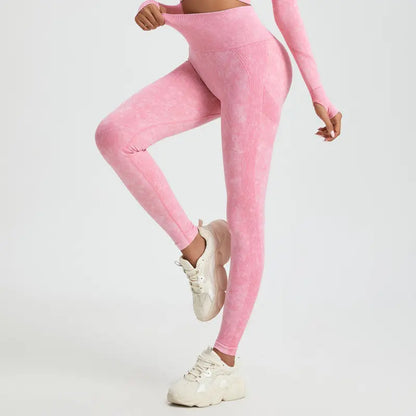 Legging rose de sport vue de face, confort et liberté de mouvement