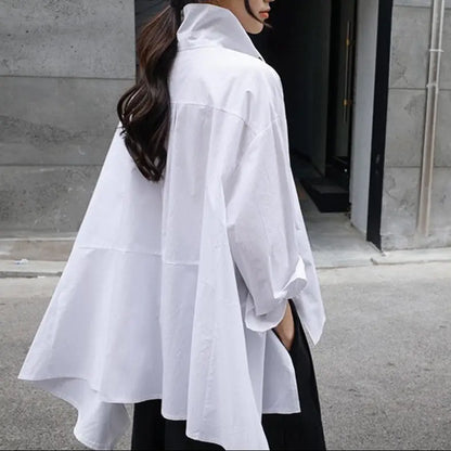 Détail manches longues chemise blanche oversize femme SecretBombe