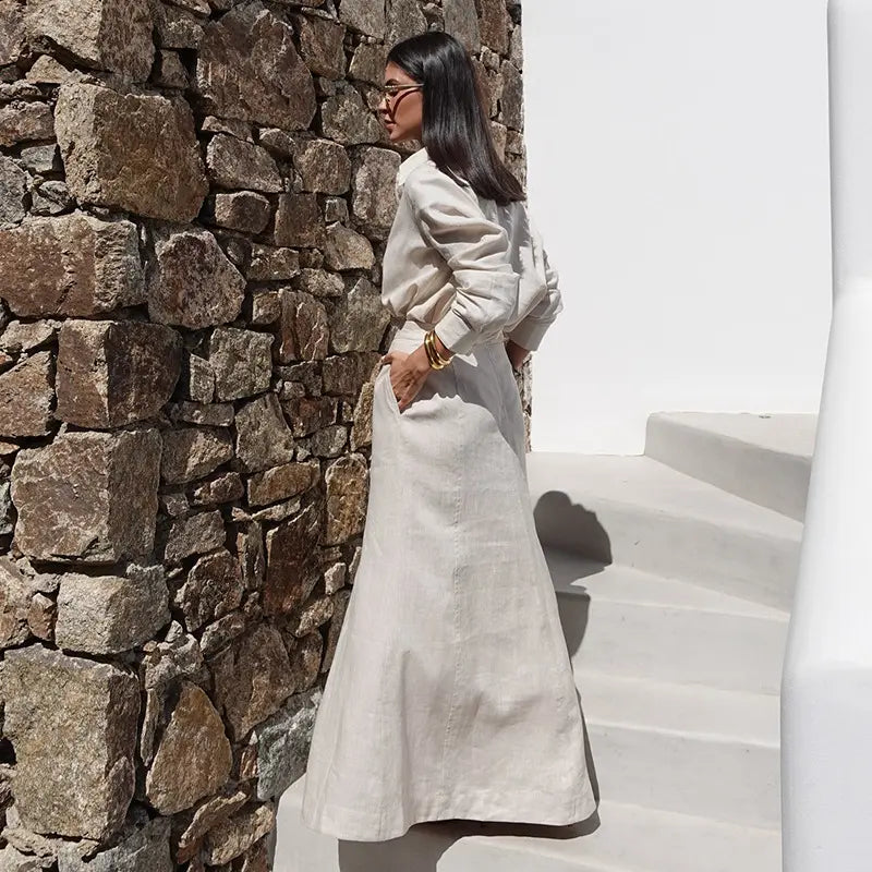 Ensemble jupe longue et chemise femme SecretBombe style élégant et sophistiqué