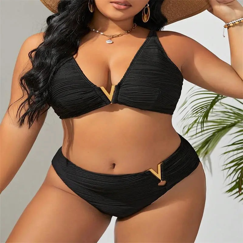 Bikini Deux Pièces Femme Grande Taille Noir 0XL-4XL | SecretBombe